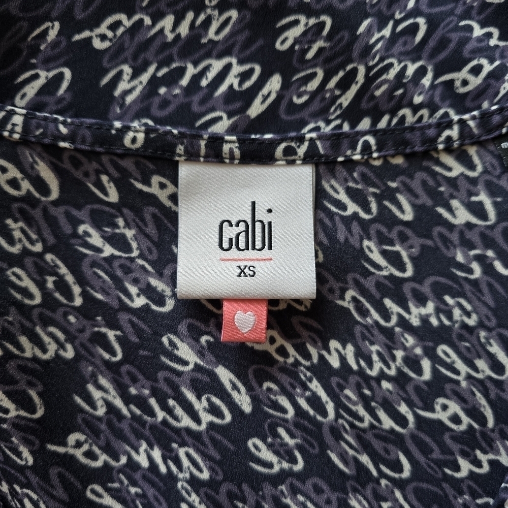 🍁CABI Te Amo Navy Blouse #5336 Love Top, Size XS - Picture 7 of 8